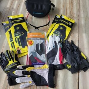 New DUNLOP, HEAD & PRO KENNEX Conquest Racquetball Gloves & EYE GUARDS